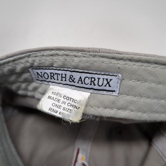 North & Acrux Baseball Cap Gray One Size Adjustable Embroidered 6 Panel Cotton - Picture 9 of 9